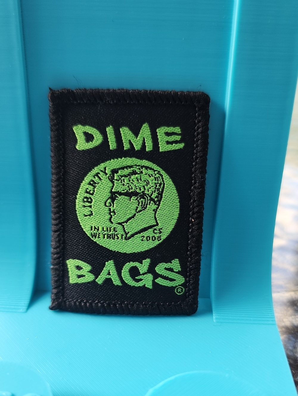 Dime Bags logo Black & Neon Green Patch